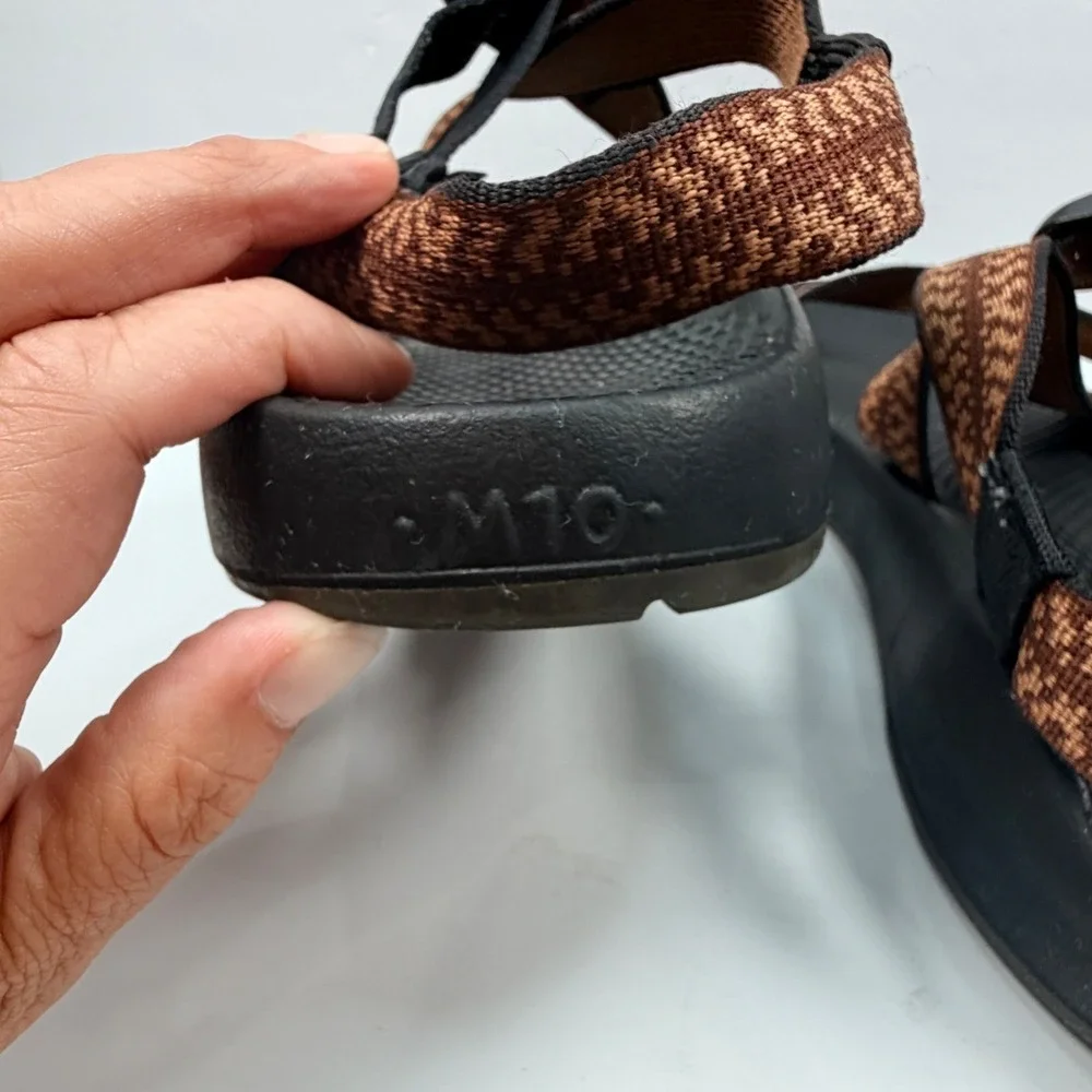 Chaco Mens 10 Z1 Classic Athletic Sandals Brown Geometric Vibram Sole Classic